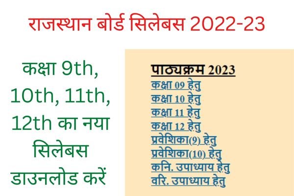 Rajasthan Board Syllabus 2023