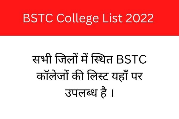 BSTC College List in Rajasthan PDF 2022 