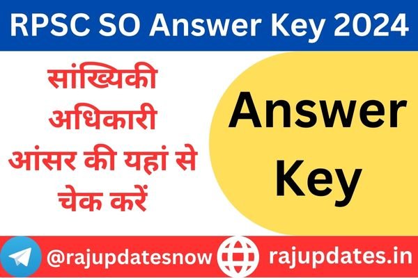 RPSC Statistical Officer Answer Key 2024