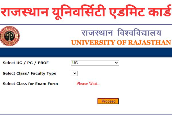 University of Rajasthan Admit Card 2024