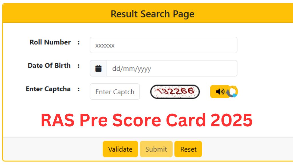 RPSC RAS Pre Score Card 2025