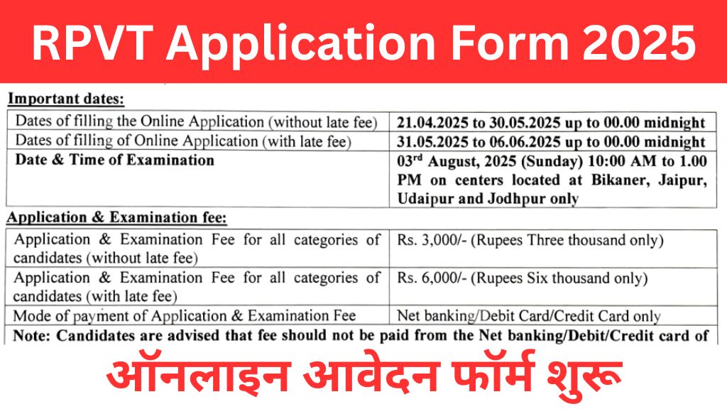 RPVT Application Form 2025