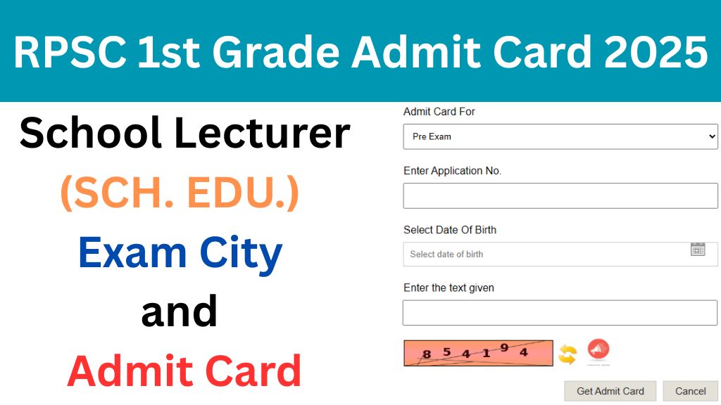 RPSC 1st Grade Teacher Admit Card 2025