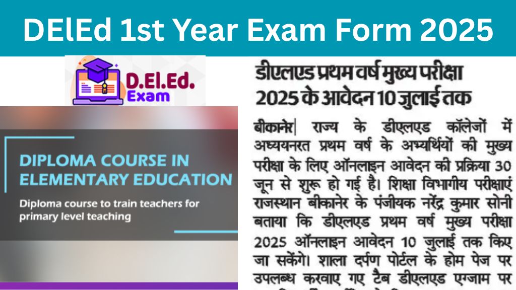 Rajasthan DElEd 1st Year Exam Form 2025