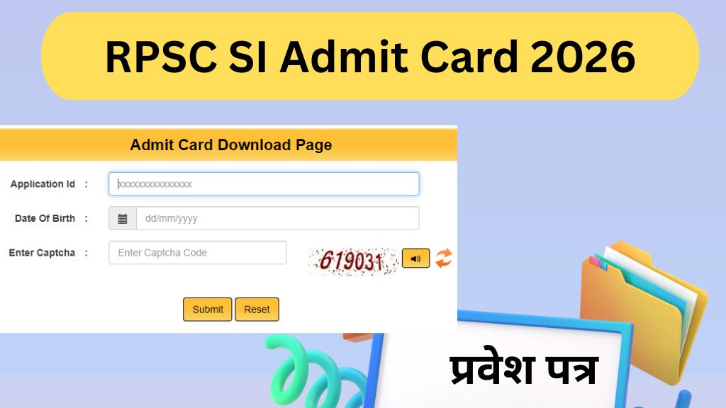 Rajasthan RPSC SI Admit Card 2026