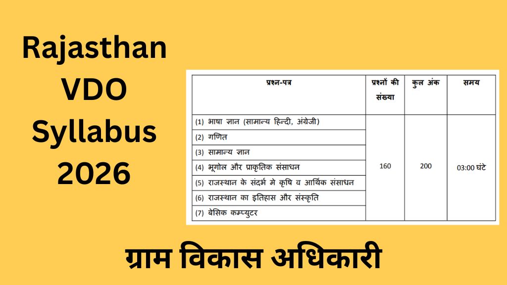 Rajasthan VDO Syllabus 2026