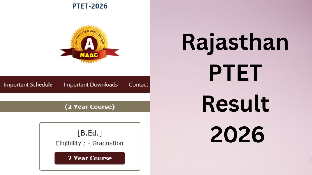 Rajasthan PTET Result 2026